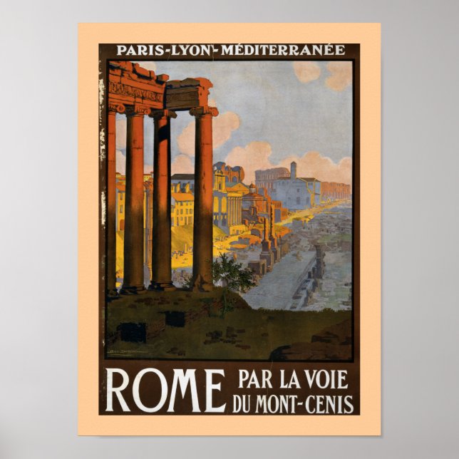 Poster Rome par l'Express du Mont Cenis (Devant)