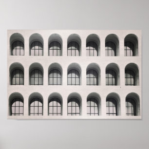 Poster Rome. Photo en noir et blanc. Architecture moderne