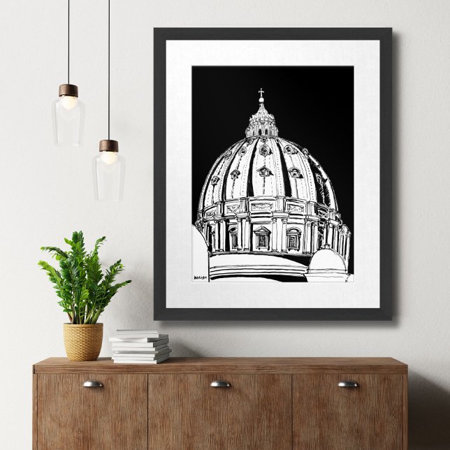 Poster Rome Vatican City St Peter's Dome Imprimer (Rome Vatican City St. Peter’s Dome Travel Print)