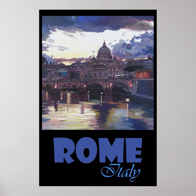 Poster Rome Vatican Italie Retro Travel (Devant)