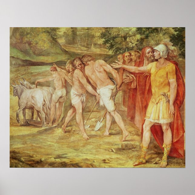 Poster Romulus marquant les limites de Rome (Devant)