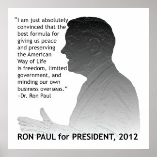Poster Ron Paul pour Président des Etats-Unis