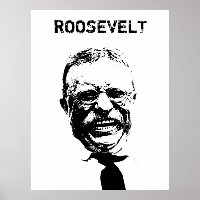 Poster Roosevelt — Noir et blanc (Devant)