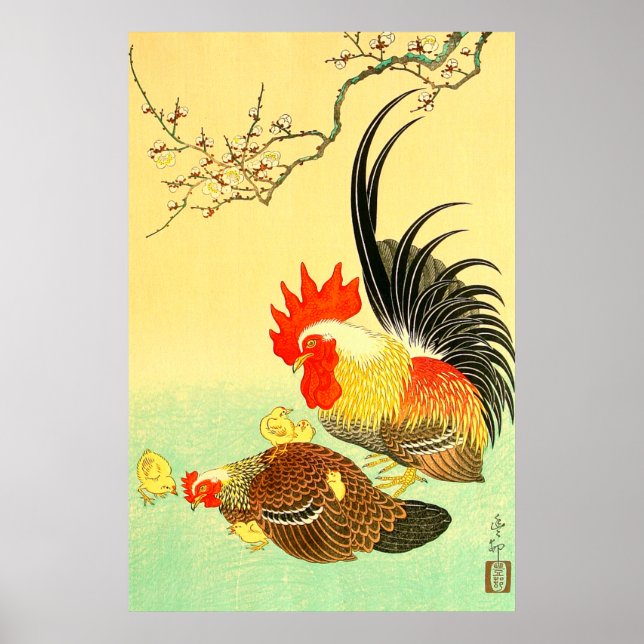 Poster Rooster et Hen Ohara Koson 1930 (Devant)