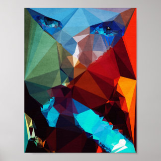 Poster Roquette bleue - Kubistika par Boris Draschoff