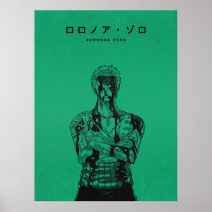 Poster Roronoa Zoro Green Style Manga
