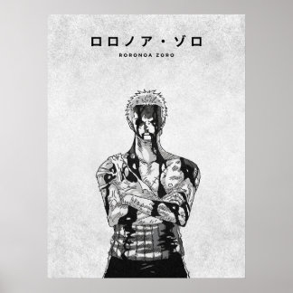 Poster Roronoa Zoro One Piece Minimalist Manga