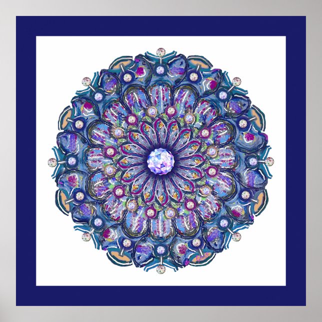 Poster Rosace bleue (Devant)