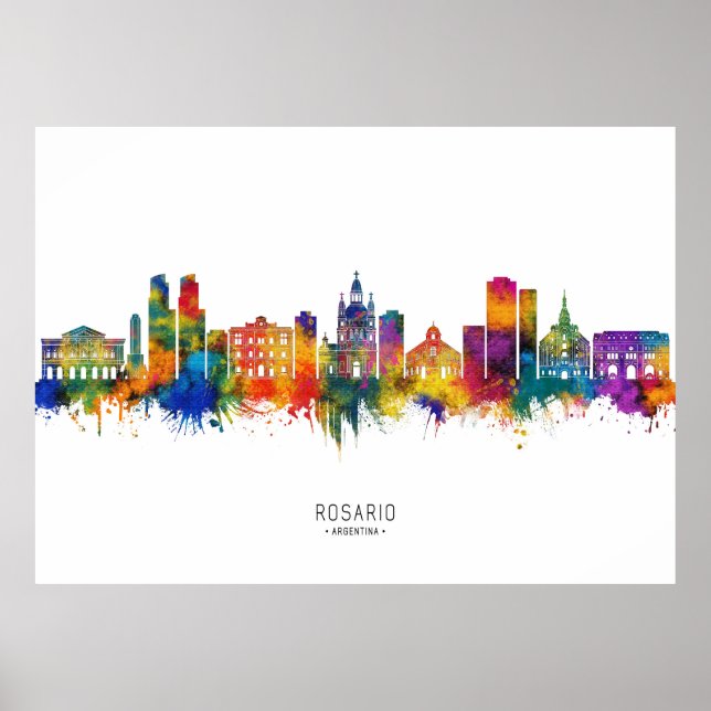 Poster Rosario Argentina Skyline (Devant)