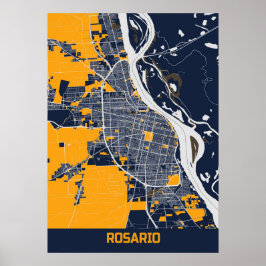 Poster Rosario - Argentine Bluefresh City Map