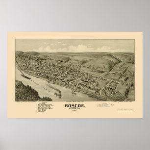 Poster Roscoe, PA Carte panoramique - 1902