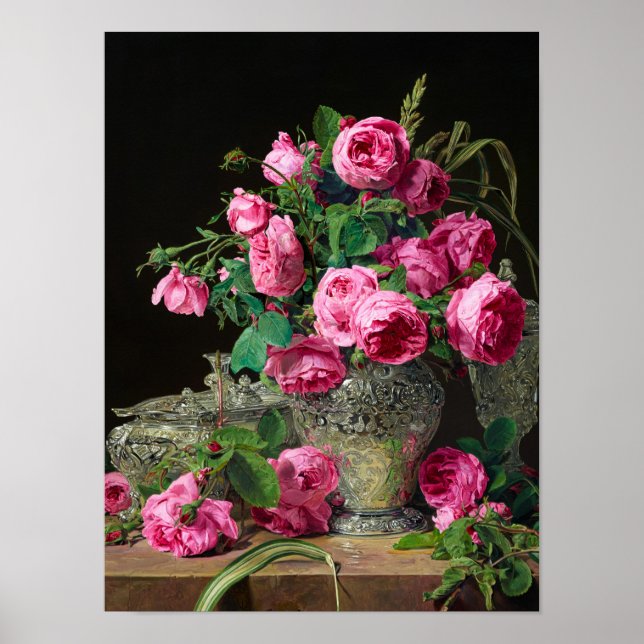 Poster Rose, 1843 par Ferdinand Georg Waldmuller (Devant)