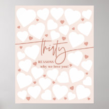 Rose 30 Raisons Nous Vous Aimons Coeurs Anniversai