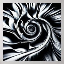 Rose Abstrait noir et blanc