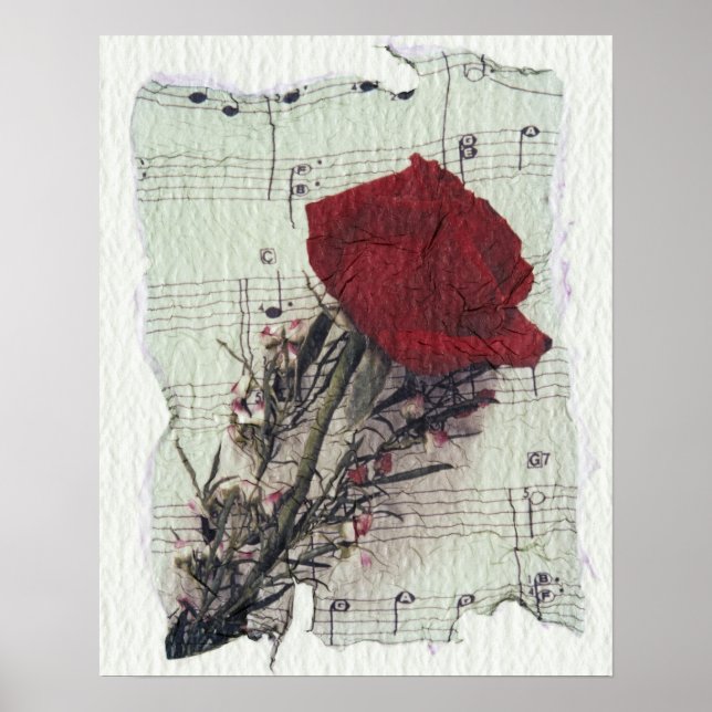 Poster <Rose and Music>par Kim Koza 2 (Devant)