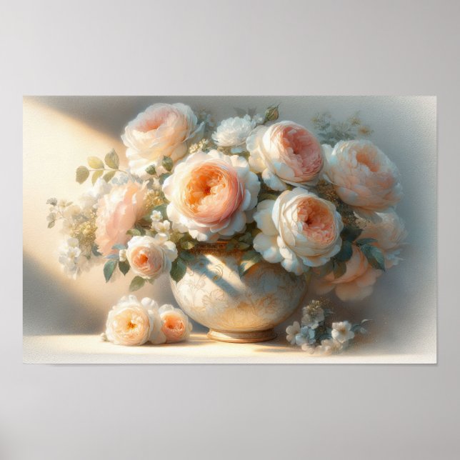 Poster Rose avec Vase (Devant)