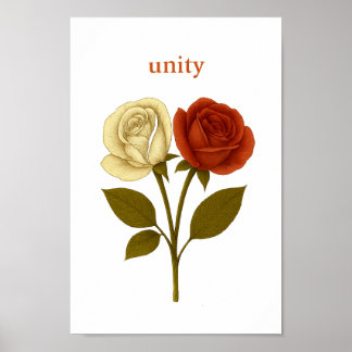 Poster Rose (blanc et rouge mélangé) = Unité