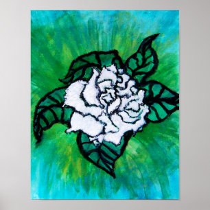 Poster Rose Blanche