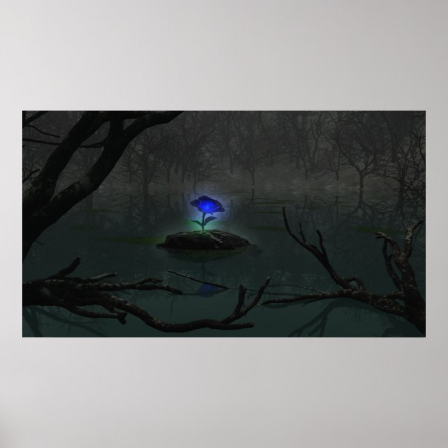 Poster Rose bleu (Devant)