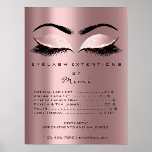 Poster Rose Blush Pink Maquillage Eyes Lashes Prix