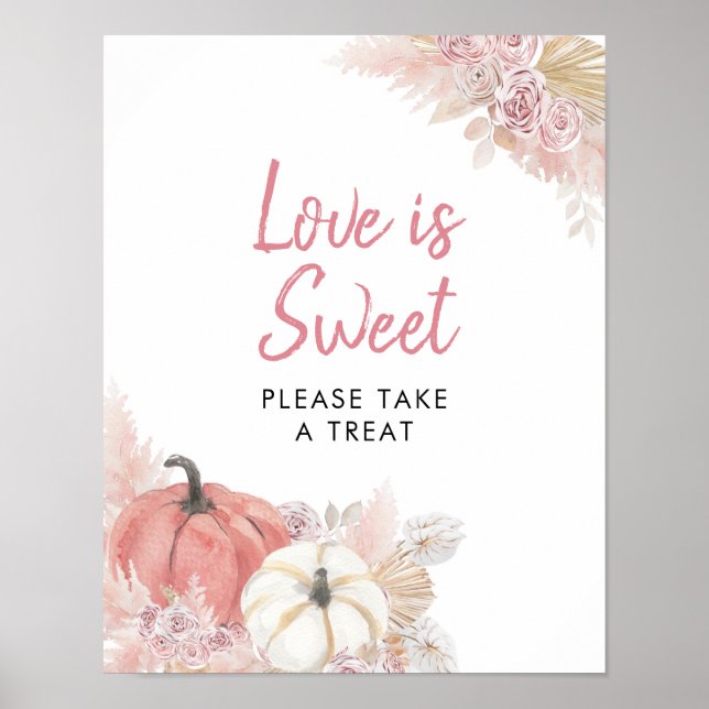 Poster Rose bohémien Tomber en amour Citrouille L'amour e (Devant)