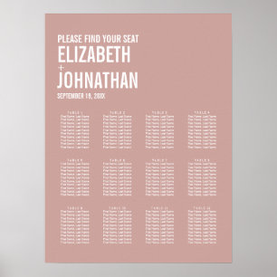 Poster Rose Boho simple Typographie Mariage Sièges Graphi