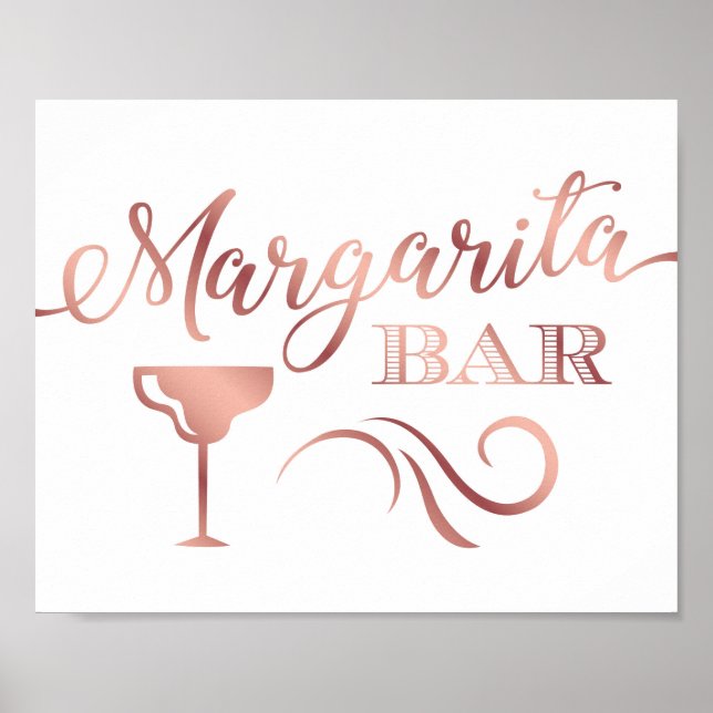 Poster Rose chic Gold MARGARITA BAR Signe Imprimer (Devant)