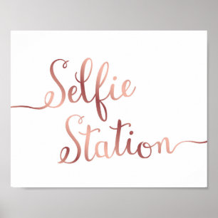 Poster Rose Chic Gold SELFIE STATION Signal Imprimer