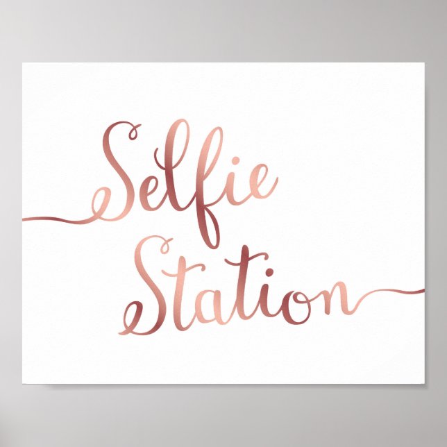 Poster Rose Chic Gold SELFIE STATION Signal Imprimer (Devant)