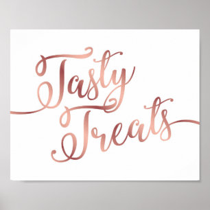Poster Rose chic Gold TASTY TREATS Signer Imprimer