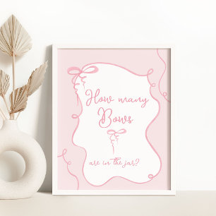 Poster Rose Combien de vaches sont dans le baby shower de