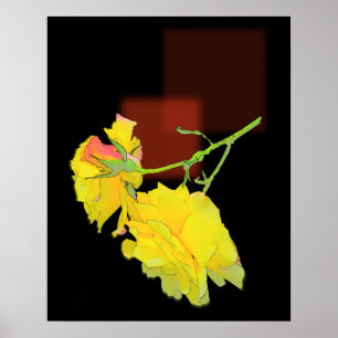 Poster Rose cubiste