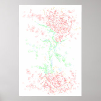 Poster Rose dans le vent