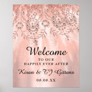 Poster Rose de bienvenue mariage Gold Royal Sweet 16e