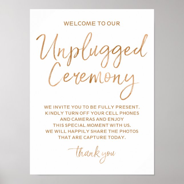 Poster Rose de cérémonie débranché Gold Faux Foil 12x16 S (Devant)