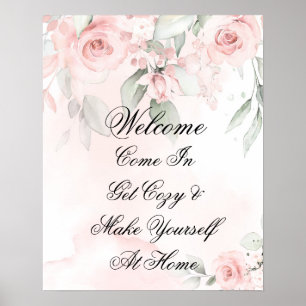 Poster rose de couleur d'aquarelle bleu rose vif personna