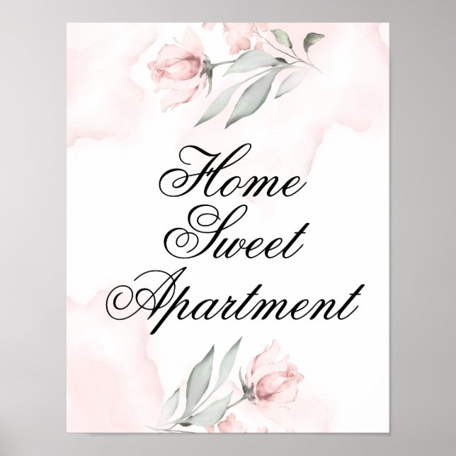 Poster rose de couleur d'aquarelle bleu rose vif personna (Devant)