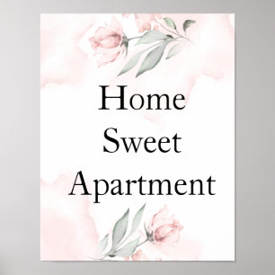Poster rose de couleur d'aquarelle bleu rose vif personna