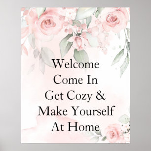 Poster rose de couleur d'aquarelle bleu rose vif personna