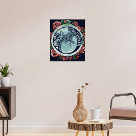 Poster Rose de la déesse de chat