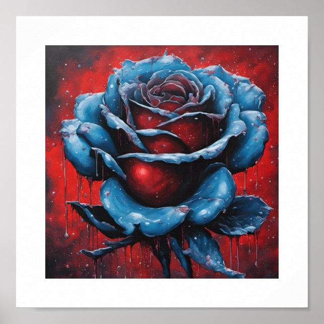 Poster Rose de la Lune bleue (Devant)
