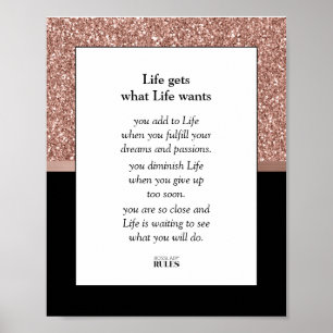 Poster Rose de motivations commerciales Parties scintilla