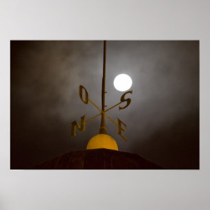 Poster Rose des vents au sommet du phare sur Cerro Santa