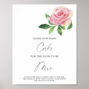 Poster Rose - Devinez combien de bouchons