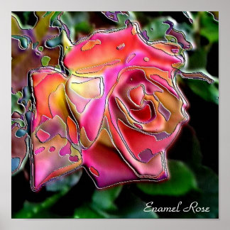 Poster Rose Enamel