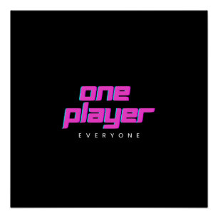 Poster rose et bleu One Player