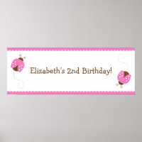 Poster rose et Brown de la coccinelle