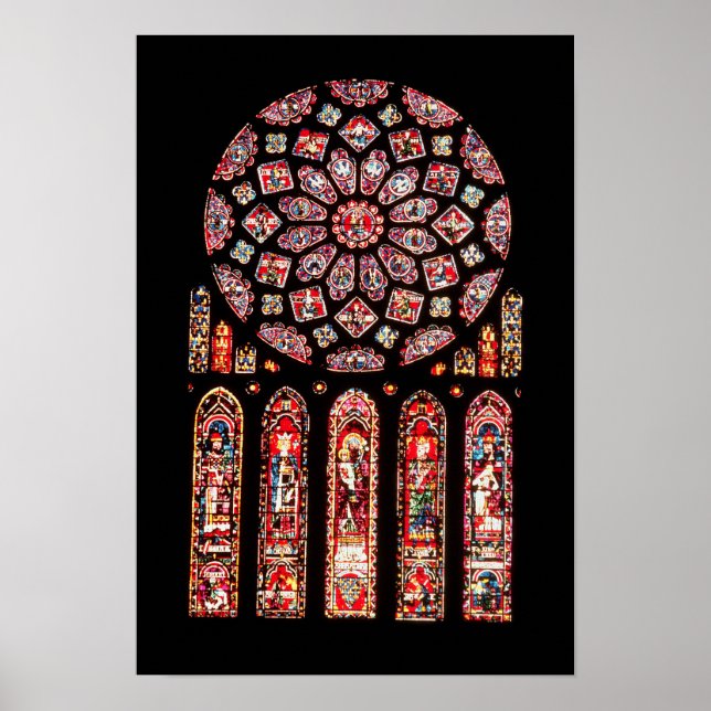 Poster Rose et lancette de la paroi nord (Devant)