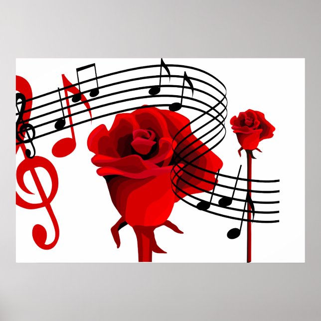 Poster rose et Love Music (Devant)