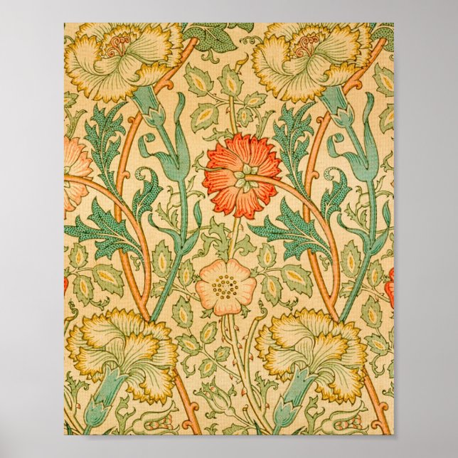 Poster Rose Et Rose Par William Morris (Devant)